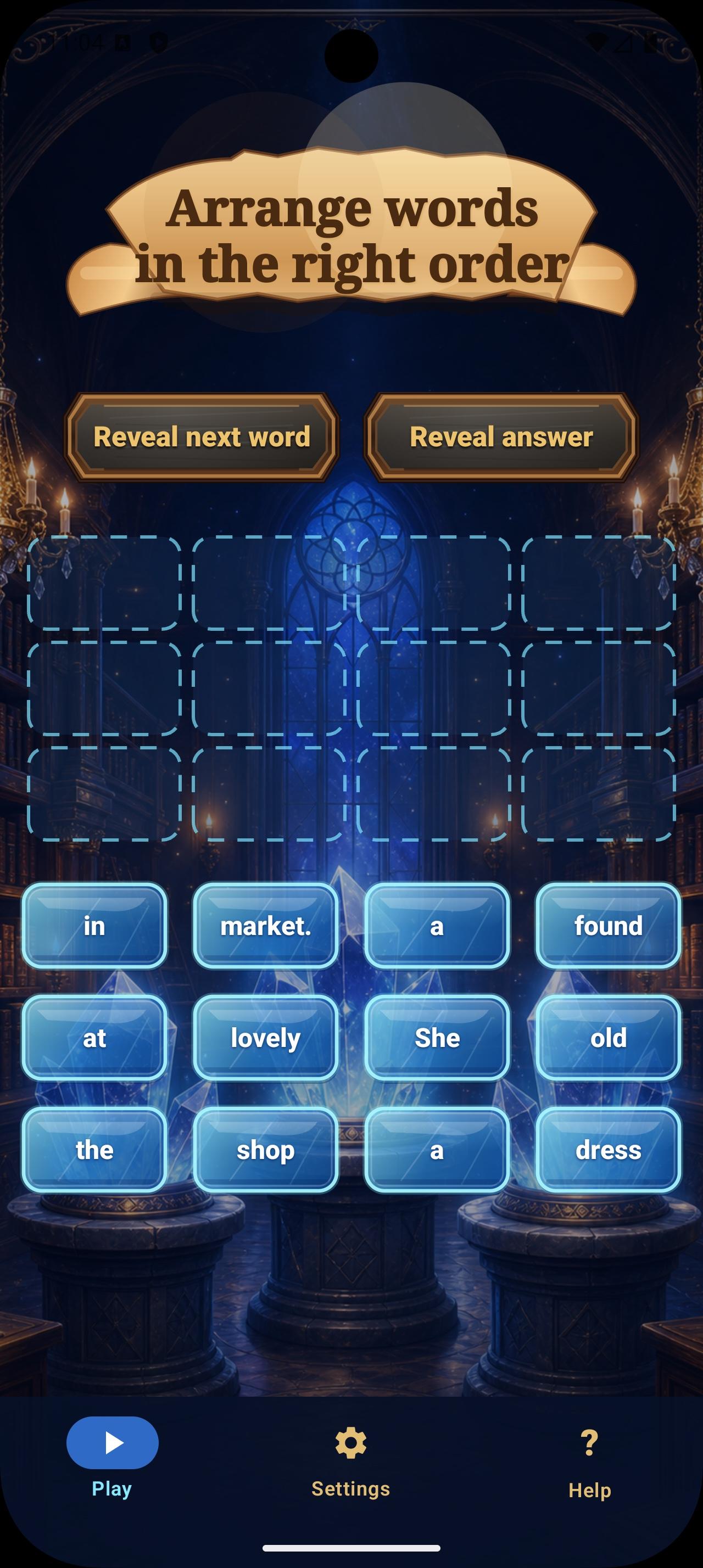 Scrambly round with a daily life sentence puzzle